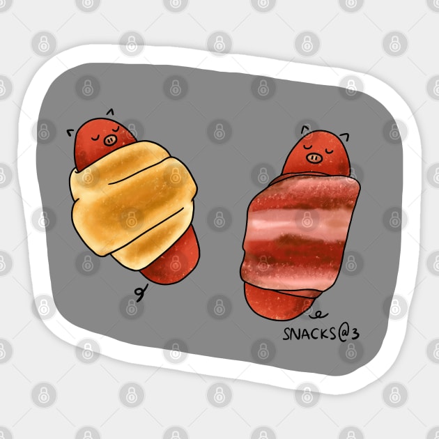 Pigs in Blankets Sticker by Snacks At 3